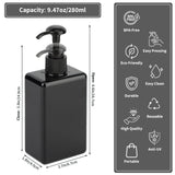 1 x RAW Customer Returns Segbeauty Lotion Dispenser Square, 4 Pieces 280ml Black Soap Dispenser Set with Handwritten Labels for Shampoo Shower Gel Soap Liquid Soap, Refillable Plastic Pump Bottles for Kitchen Bathroom - RRP €18.14