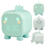 1 x RAW Customer Returns Edillas Alarm Clock Children Dinosaur Digital Girls Boys Silent Non-Ticking Alarm Clock Night Light Countdown Snooze 2 Alarms 6 Ringtones Adjustable Volume Rechargeable Desk Clock - RRP €25.52