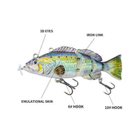 1 x RAW Customer Returns ods lure 3.9inch Electric Fishing Lure USB Rechargeable Electric Fish Lure Multi-jointed Swimming Lure with Treble Hook for Perch Pike Zander - RRP €27.22