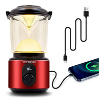 1 x RAW Customer Returns Yonktoo Camping Lamp Rechargeable - USB-C LED Camping Lamp Battery 5 Light Modes, LCD Screen Aluminum Housing, 10400 mAh Waterproof Camping Lamps for Power Outages, Runs up to 350 Hours - RRP €36.16