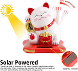 1 x RAW Customer Returns Jadeshay Lucky Cat - Waving Cat Solar Powered Waving Cat Lucky Cat Cute Solar Lucky Cat for Desk Home Accessories Decoration Color White  - RRP €11.02