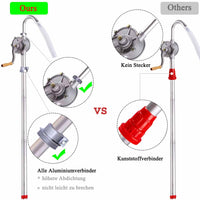 1 x RAW Customer Returns Crank pump, barrel pump, aluminum alloy rotary hand crank oil barrel hand pump for canister petrol diesel fuel garage hand barrel heating oil pump - RRP €34.91