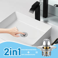 14 x Brand New Sink plug drain strainer drain fitting plug drain plug wash basin, brass bounce core push-type drain plug, universal sink stopper replacement for bathroom with anti-clogging filter 29-47mm  - RRP €285.6