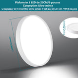 1 x RAW Customer Returns Ouyulong LED Ceiling Light, 18W 1620lm 4000K Natural White Light IP44 23cm Round Modern LED Ceiling Light for Bedroom Bathroom Living Room Kitchen Office 23cm, 2 Pack  - RRP €33.02