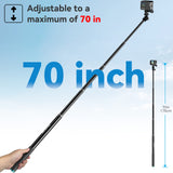 1 x RAW Customer Returns Smatree 178cm Aluminum Alloy Extendable Selfie Stick, Telescopic Rod Monopod for GoPro Fusion, GoPro Hero max 12 11 10 9 8 7 6 5 4, DJI Osmo Action 3 and Insta 360, Mobile Phones - RRP €32.99