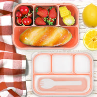 1 x RAW Customer Returns Bugucat 2 Pack Bento Box, 1300ML Lunch Box with 4 Compartments, Lunch Box for Children Adults Sustainable Snack Box with Spoon Lunch Box for School Work Picnic Microwave Safe - RRP €18.35