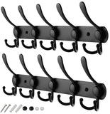 1 x RAW Customer Returns GlazieVault coat hooks wall - coat rack stainless steel 2 pieces , coat hooks heavy, coat rack wall hooks, wall coat rack, hook rail black  - RRP €19.95