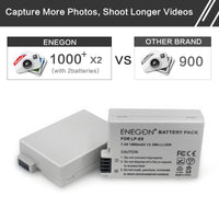 1 x RAW Customer Returns ENEGON Replacement Battery 2-Pack and Rapid Dual Charger for Canon LP-E8 and Canon EOS Rebel T2i, T3i, T4i, T5i, 550D, 600D, 650D, 700D, Kiss X4, X5, X6, LC-E8E Digital Camera - RRP €27.28