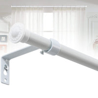 2 x Brand New Decorative Curtain Rod 76-157 cm for Window, 1.6 cm Small Curtain Rod Set, Heavy Duty Cafe Curtain Rods with Bracket - Matte White - RRP €32.68