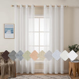 1 x RAW Customer Returns MIULEE Set of 2 Voile Curtain Sheer Linen Curtain with Eyelets Transparent Linen Look Curtain Eyelet Curtain Living Room Window Curtain Translucent Decorative Curtain Bedroom 140 x 225 cm W x H White - RRP €25.28