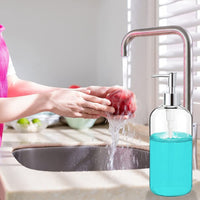 1 x RAW Customer Returns EIAOSI Clear Glass Soap Dispenser with Pump 16oz Soap Dispenser for the del - RRP €22.8