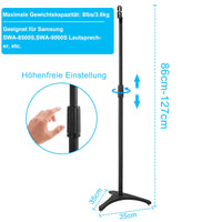 1 x RAW Customer Returns OUUTMEE Speaker stands, height adjustable from 86-127 cm with cable management, speaker holder, set of 2, load capacity 3.6 kg each. Set of 2, suitable small speakers - RRP €66.54