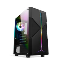 1 x RAW Customer Returns Spirit Of Gamer - Gamer PC Case ARGB ATX mATX ITX - Front Panel in Metal Mesh - Side Panel in Tempered Glass - Steel Frame - 2 120 mm fans including 1 addressable RGB LED - RRP €55.36