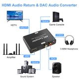 1 x RAW Customer Returns HDMI ARC Audio Extractor 192kHz DAC Audio Converter, Tendak ARC Optical Toslink SPDIF to SPDIF RCA L R 3.5mm Aux Stereo Audio Adapter, HDMI ARC Audio TV Adapter and Digital to Analog Audio Converter - RRP €33.99