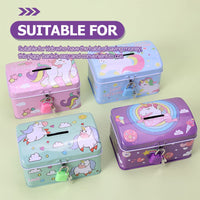 1 x RAW Customer Returns Toddmomy 1 x Unicorn Money Box Shatter-proof Box with Lock with Key Money Saving Bank for Boys and Girls Purple  - RRP €20.4