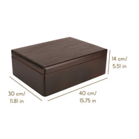 1 x RAW Customer Returns Creative Deco XL Brown Large Wooden Box with Lid 40x30x14 cm - 1cm Baby Memory Box Wooden Box with Lid Painted Box Easter For Documents, Toys, Tools RAW UNPOLISHED - RRP €35.34