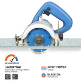 1 x RAW Customer Returns Hancaner dry stone cutting saw 1200Watt tile saw, incl. 115mm high-strength cutting disc, 12000rpm 0-45 degree bevel cut, for marble, tile, ceramic, wood, PVC - RRP €66.16