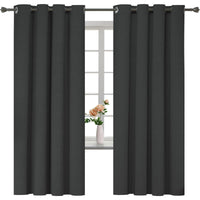 1 x RAW Customer Returns YSTELLAA 100 opaque curtains, set of 2, thermal curtain, cold protection, soundproof curtains with eyelets, linen look blackout curtains, living room, bedroom curtains, 140 175cm, black - RRP €20.4