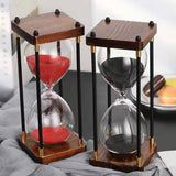 1 x RAW Customer Returns Large Hourglass Hourglass Timer 60 Minutes Vintage Wooden Hourglass Timer Modern Decoration for Home Kitchen Office Red  - RRP €35.27