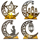 5 x Brand New XEERUN Ramadan Decoration LED Lamp, 4 Pieces Eid Mubarak Table Decoration Night Lights, Wooden LED Lamp Moon Star Lantern Eid Mubarak Decoration for Home, Ramadan Ornaments, Eid Gifts - RRP €102.0