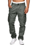 1 x RAW Customer Returns LVCBL Men s Cotton Cargo Casual Pants Elastic Trousers All Waist Sizes Gray L - RRP €28.96