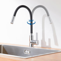 1 x RAW Customer Returns Auralum black kitchen faucet with flexible spout, black kitchen faucet with 2 jet types, high pressure kitchen faucet 360 rotatable, kitchen mixer tap, sink faucet with water saving aerator - RRP €48.99