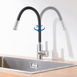 1 x RAW Customer Returns Auralum Black Kitchen Faucet with Flexible Spout, Black Kitchen Faucet with 2 Spray Types, High Pressure Kitchen Faucet 360 Rotatable, Kitchen Mixer Tap, Sink Faucet with Water Saving Aerator - RRP €39.09