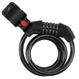 1 x RAW Customer Returns Kardne bicycle lock, combination lock with number code, bicycle password lock, waterproof, anti-thief, bicycle holder, cable locks for bicycle, scooter, Ebike, motorcycle, tricycle scooter 120 cm, black  - RRP €8.05