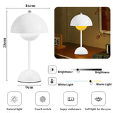 1 x RAW Customer Returns MeYuxg Mushroom Lamp, Flowerpot Lamp with 3 Brightness Modes, LED Table Lamp Wireless, Mushroom Table Lamp, Wireless Dimmable Table Lamp, Rechargeable Battery Table Lamp for Bedroom, Office, Restaurants White  - RRP €27.99