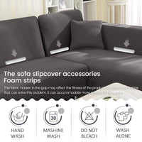 1 x RAW Customer Returns MINGPINHUIUS L-shaped sofa cover, 2-piece 3-seater stretch sofa cover with 2 cushion covers, suitable for corner sofa, L-shaped sofa - RRP €59.99