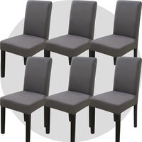 1 x RAW Customer Returns ZHILING Chair Covers Set of 6 Super Fit Stretch Removable Washable Dining Chair Protector Cover Seat Cover for Hotel, Dining Room, Ceremony, Banquet Wedding Party Gray  - RRP €22.55