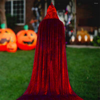 1 x RAW Customer Returns Winwild Red Velvet Cloak with Hood, 170CM Halloween Cape Vampire Costume Women Men Adult for Carnival Cosplay Costume XL, Red  - RRP €17.83