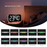 1 x RAW Customer Returns LOFICOPER LED Digital Alarm Clock, 6.6 Modern Table Clock with 10 RGB Night Light Modes, 5 Brightness, 3 Volume Adjustable, Dual Alarms, 12 24H, Snooze, Type-C - RRP €18.38