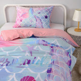 1 x RAW Customer Returns MUSOLEI Mermaid Duvet Cover Children s Pink for Girls Mermaid Duvet Cover Bed 90 Single 135x200cm Microfiber 3D Printing 1 Set of Bedding 1 Pillowcase 50x75cm - RRP €22.8