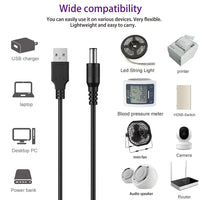 1 x RAW Customer Returns LIANSUM power cable USB to DC 5 V, power universal cable DC 5.5 x 2.1 mm with 10 converters 5.5 x 2.5, 4.8 x 1.7, 4.0 x 1.7, 4.0 x 1.35, 3.5 x 1.35, 3.0 x 1.1, 2.5 x 0.7, Micro USB, Type C, Mini  - RRP €9.67