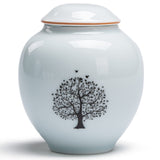 1 x RAW Customer Returns PIOSRTRR Mini urn for ashes, small urn for adults animals, 110ml, made of ceramic, green tree of life  - RRP €17.68