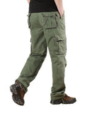 1 x RAW Customer Returns Yageshark men s cotton cargo pants with 6 pockets, regular fit pants, outdoor pants, leisure pants, hiking pants, trekking pants olive, 38  - RRP €35.24