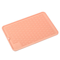 1 x Brand New QUARKZMAN Silicone Dish Drying Mats Set 11.8 x 7.9 Dish Drainer Pad Heat Resistant Suitable for Kitchen Counter, Refrigerator, Drawer Pink - RRP €20.4