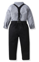 1 x RAW Customer Returns Baby Gentleman Clothing Sets and Coordinates 4 Pieces Shirt with Bow Suspenders Trousers Formal Suit Children Boys Clothing Set 6 Months 6 Years G-Black01,18-24M  - RRP €31.45