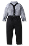 1 x RAW Customer Returns Baby Gentleman Clothing Sets and Coordinates 4 Pieces Shirt with Bow Suspenders Trousers Formal Suit Children Boys Clothing Set 6 Months 6 Years G-Black01,18-24M  - RRP €31.45