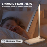 1 x RAW Customer Returns LED desk lamp with wireless charging, dimmable desk lamp 10 brightness and 5 color levels, USB connection, eye-friendly, 45 min auto timer, dimmable office lamp table lamp bedside lamp reading lamp - RRP €27.99