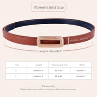 10 x Brand New EIOKBECY Skinny Leather Belt for Women, Pack of 2 Reversible Leather Adjustable Thin Waist Belt with Gold Buckle, Fashion Slim Belt for Dress Jeans Pants - RRP €276.0