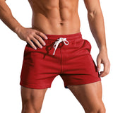 1 x RAW Customer Returns 3 Inch Running Shorts Men Fitness Bodybuilding Breathable Cotton Sports Shorts Red M - RRP €24.0