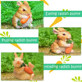 1 x Brand New Pack of 6 Mini Rabbit Figures, Easter Bunny Figures, Garden Decoration, Resin Rabbit Ornament, Rabbit Statue, Decorative Animal Figure, Mini Carrot Rabbit Figure for Christmas, Easter, New Year s Eve - RRP €21.98