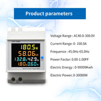 1 x RAW Customer Returns AIFIZO electricity meter DIN rail AC40-300V 100A digital energy meter suitable for DIN rail 6in1 digital electricity meter DIN rail AC40-300V 100A digital energy meter suitable for DIN rail - RRP €20.05