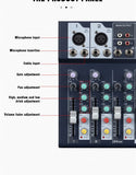 1 x RAW Customer Returns Weymic Professional Mixer 4-Channel 2-Bus Mixer w USB Audio Interface for Recording DJ Stage Karaoke Music Application - RRP €49.9