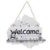 1 x RAW Customer Returns Welcome sign wooden welcome sign door sign Mediterranean decoration wooden sign wall sign hanging sign Mediterranean nautical gifts for door wall decoration - RRP €20.87