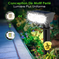 2 x Brand New OUSFOT Solar Garden Lamps IP67 Waterproof Solar Garden Lights Outdoor 2 Brightness Levels 30LED Solar Garden Spotlights for Courtyard Patio Trees Driveway Pool and Camping - RRP €89.82