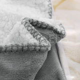 1 x RAW Customer Returns Sherpa Double Sided Blanket Fluffy Fabric Extra Soft Fleece Sherpa Bed Throw Fluffy and Improved Sleep Grey Double 150 x 200cm - RRP €22.99