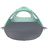 1 x RAW Customer Returns MoopGou beach tent, portable beach tent for 2-4 people, baby beach tent with UV protection 50 , beach tent with 3 ventilated windows, quick assembly, easy to carry umbrella beach tent - RRP €40.33